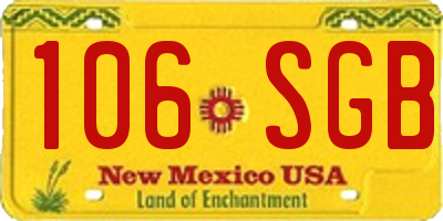 NM license plate 106SGB