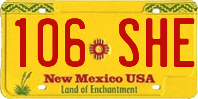 NM license plate 106SHE