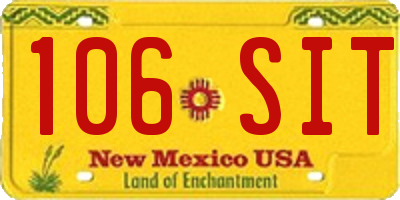 NM license plate 106SIT