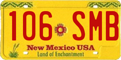 NM license plate 106SMB
