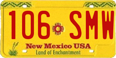 NM license plate 106SMW