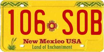 NM license plate 106SOB