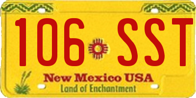 NM license plate 106SST