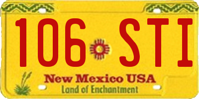 NM license plate 106STI