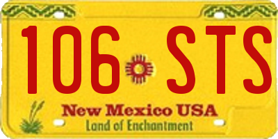 NM license plate 106STS