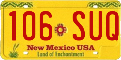 NM license plate 106SUQ