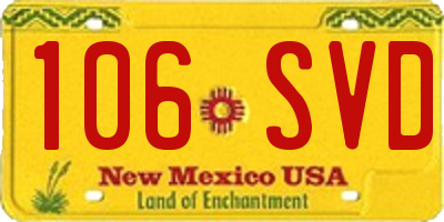 NM license plate 106SVD