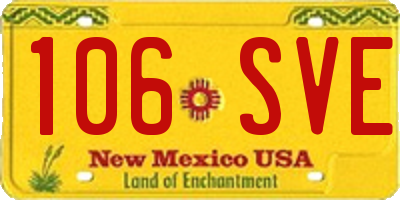 NM license plate 106SVE