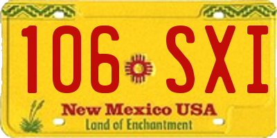 NM license plate 106SXI