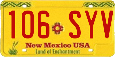 NM license plate 106SYV