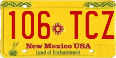 NM license plate 106TCZ