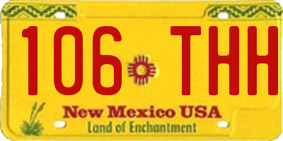 NM license plate 106THH