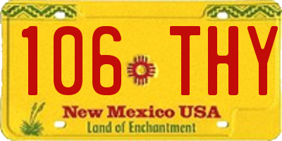 NM license plate 106THY