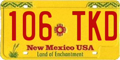 NM license plate 106TKD