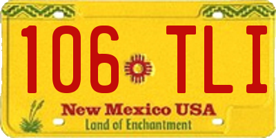 NM license plate 106TLI