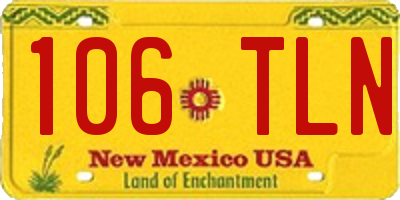 NM license plate 106TLN