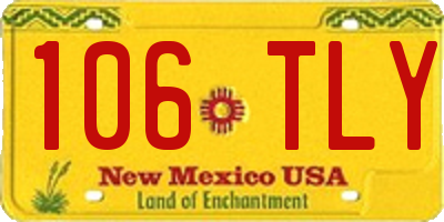 NM license plate 106TLY