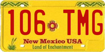 NM license plate 106TMG