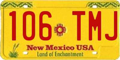 NM license plate 106TMJ