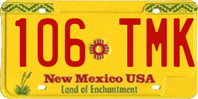 NM license plate 106TMK