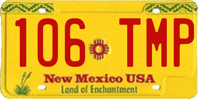 NM license plate 106TMP