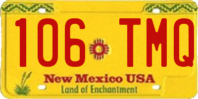 NM license plate 106TMQ
