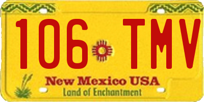NM license plate 106TMV