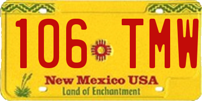 NM license plate 106TMW