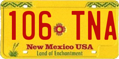 NM license plate 106TNA