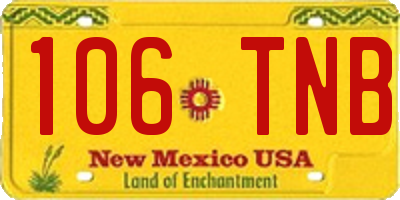 NM license plate 106TNB