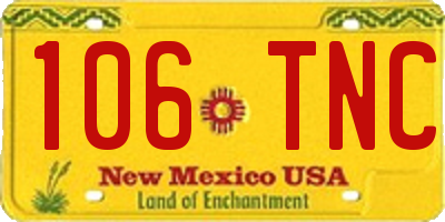 NM license plate 106TNC