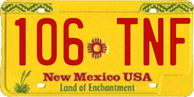 NM license plate 106TNF