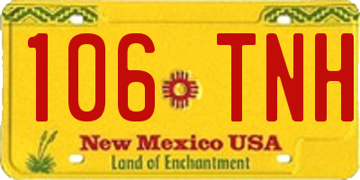 NM license plate 106TNH