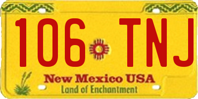 NM license plate 106TNJ