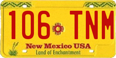 NM license plate 106TNM