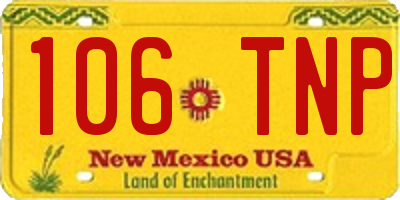 NM license plate 106TNP