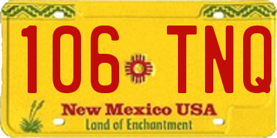NM license plate 106TNQ
