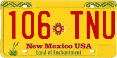 NM license plate 106TNU