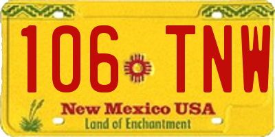 NM license plate 106TNW