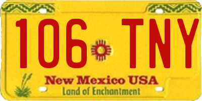NM license plate 106TNY