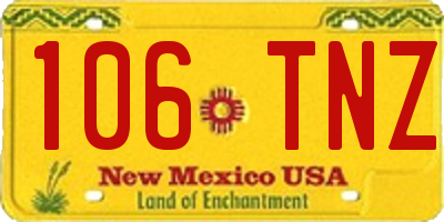 NM license plate 106TNZ