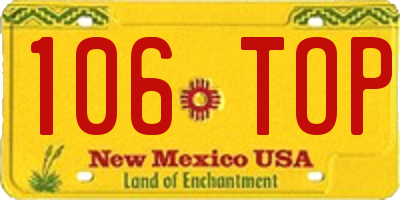 NM license plate 106TOP