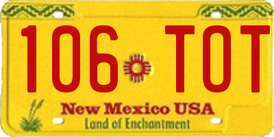 NM license plate 106TOT