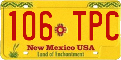 NM license plate 106TPC