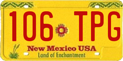 NM license plate 106TPG