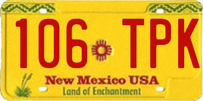 NM license plate 106TPK