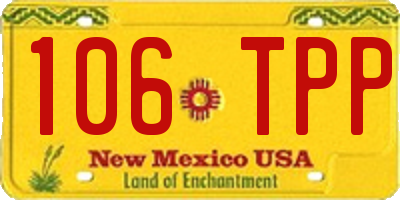 NM license plate 106TPP