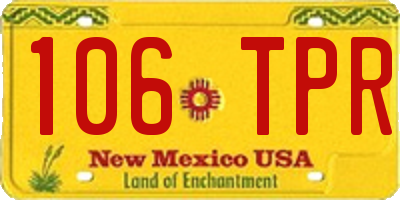NM license plate 106TPR