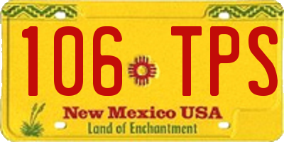 NM license plate 106TPS