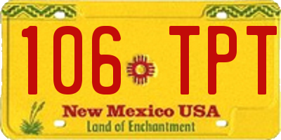 NM license plate 106TPT